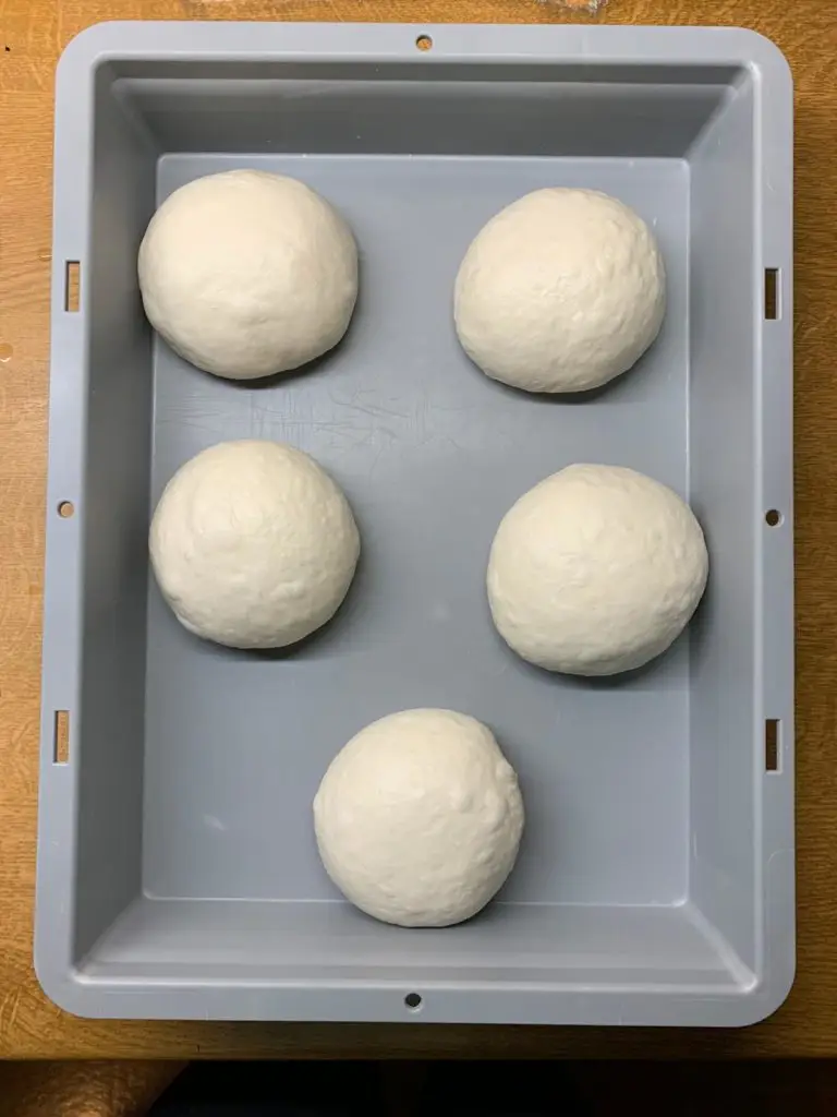Neapolitan Pizza Poolish Dough balls before proofing