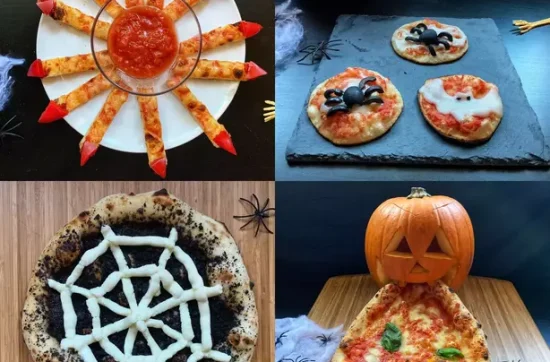 Halloween Pizza Collage