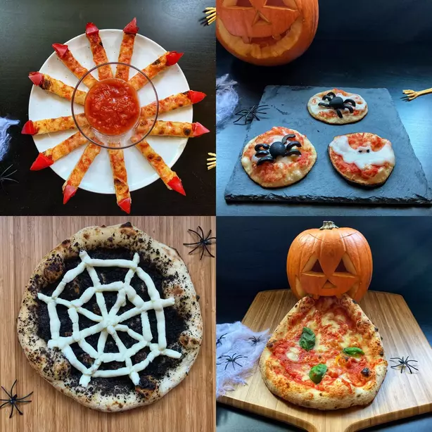 Halloween Pizza Collage