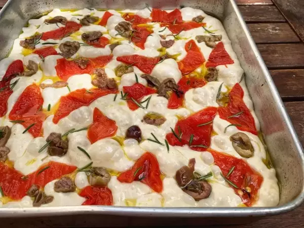 Focaccia vor dem Backen