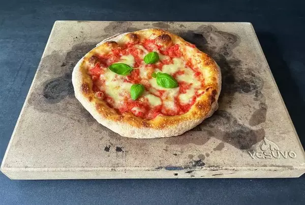 Pizza with pizza stone